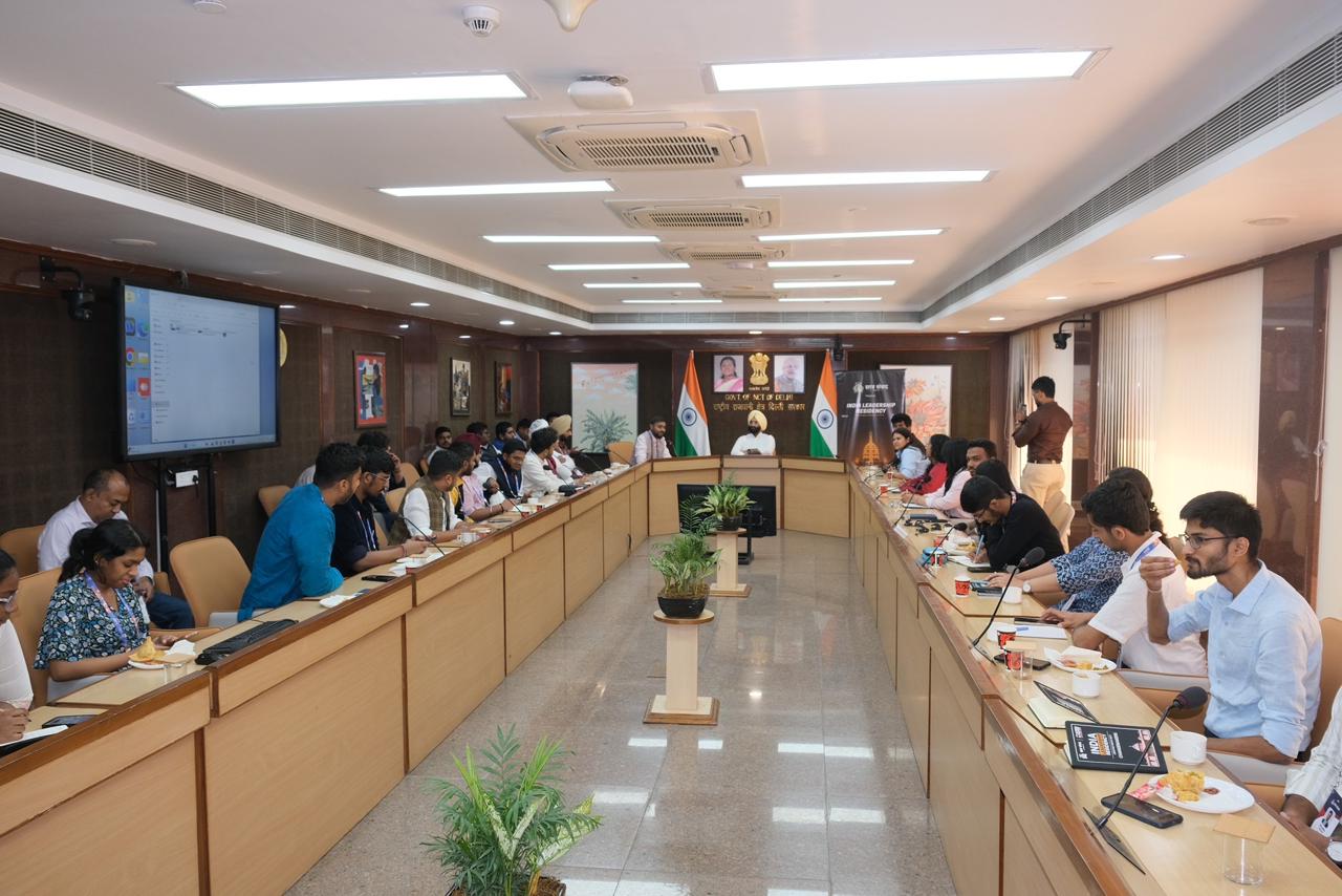 Students in a high-level government briefing room